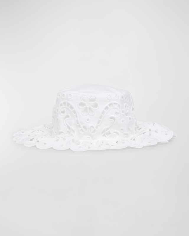 Eyelet Cotton-Blend Bucket Hat